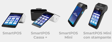 SmartPos, SmartPos Cassa+, SmartPos Mini, SmartPos Mini con Stampante